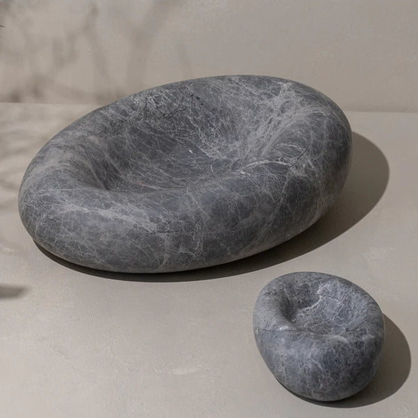 ECLIPSE SMALL SCULPTURED DISH & INCENSE HOLDER - TUNDRA GREY