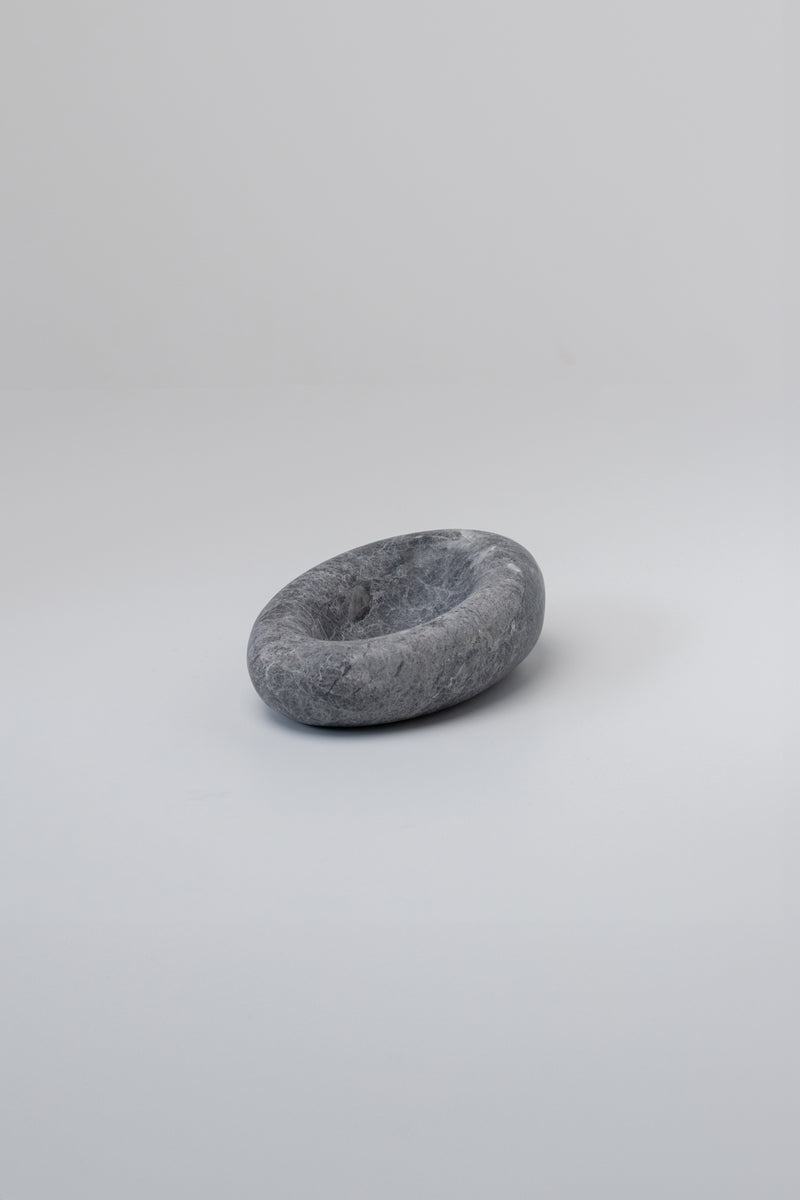 ECLIPSE SMALL SCULPTURED DISH & INCENSE HOLDER - TUNDRA GREY