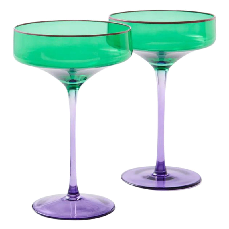 JADED COUPE GLASS - SET OF 2
