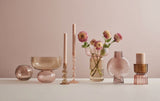 ARIA GLASS CANDLE HOLDER - PINK