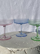 RIBBED COCKTAIL GLASS SET - BLU
