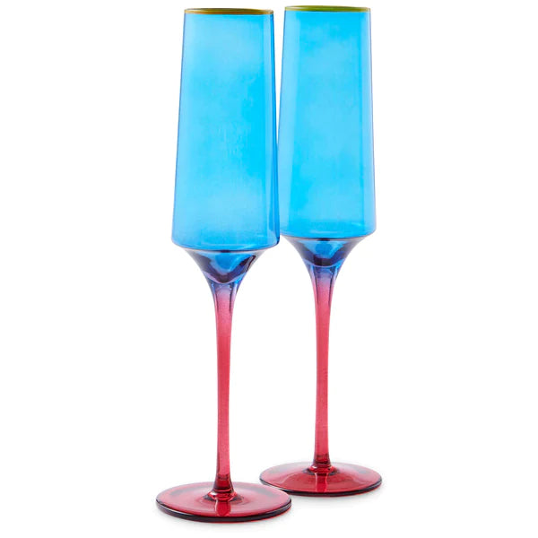 SAPPHIRE DELIGHT CHAMPAGNE GLASS - SET OF 2